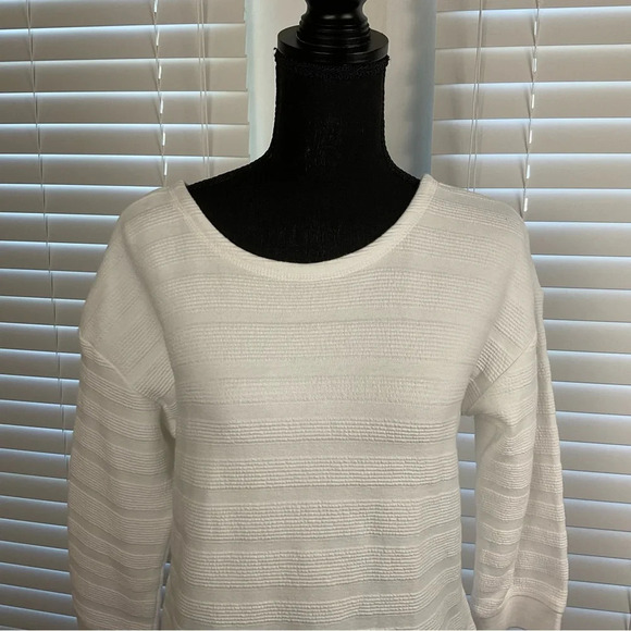 Talbots White Tunic with Blue/White Open Back.  Size M Petite - Picture 9 of 13
